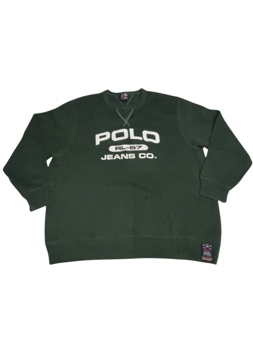 Ralph Lauren Polo Jeans Co Sweatshirt Mens XXL Dark Green Vintage Y2k 90s 67 6-7